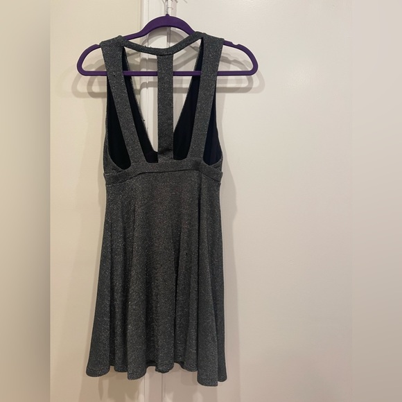 Free People Plunge Glitter mini dress size small - Picture 2 of 6